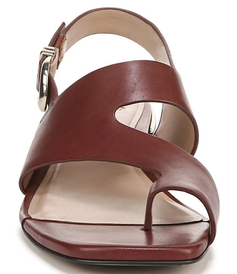 Naturalizer 27 EDIT Audra Leather Toe Loop Stack Heel Sandals