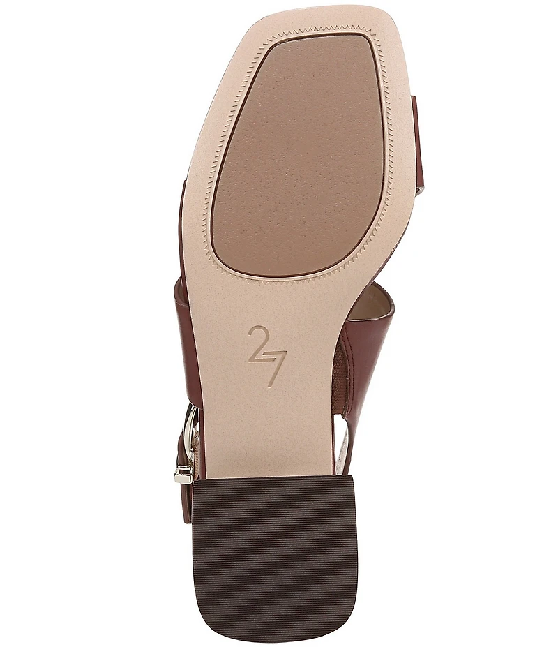 Naturalizer 27 EDIT Audra Leather Toe Loop Stack Heel Sandals