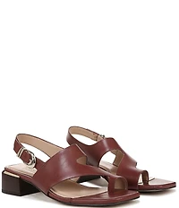 Naturalizer 27 EDIT Audra Leather Toe Loop Stack Heel Sandals
