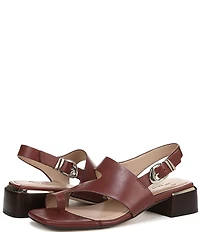 Naturalizer 27 EDIT Audra Leather Toe Loop Stack Heel Sandals