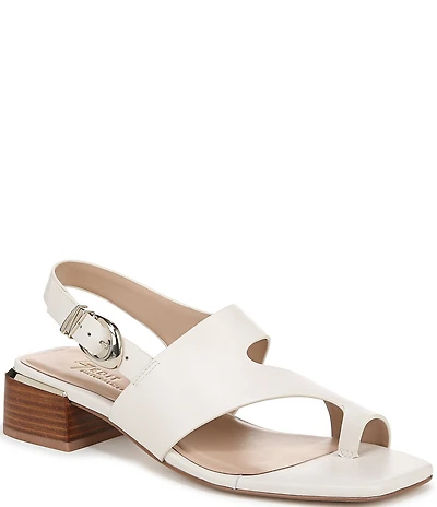 Naturalizer 27 EDIT Audra Leather Toe Loop Stack Heel Sandals
