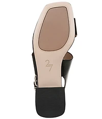 Naturalizer 27 EDIT Audra Leather Toe Loop Stack Heel Sandals