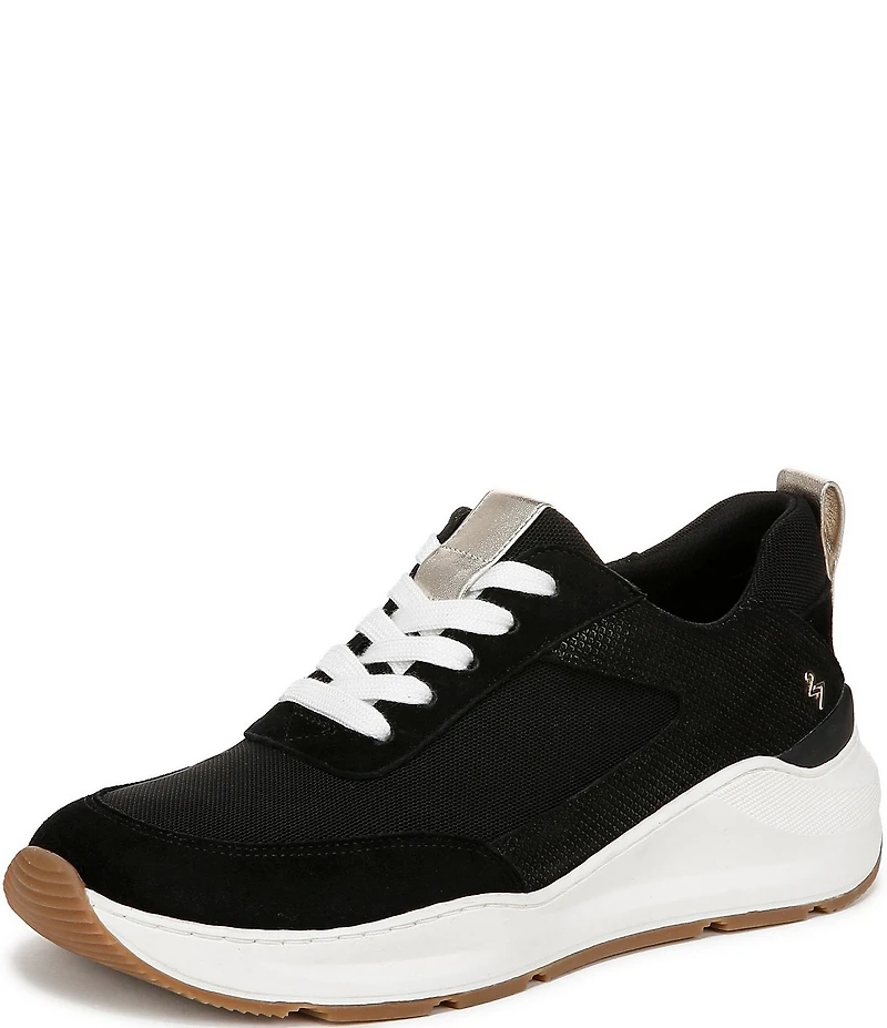 Naturalizer 27 EDIT Brooke Mesh and Glossy Suede Lace Up Sneakers