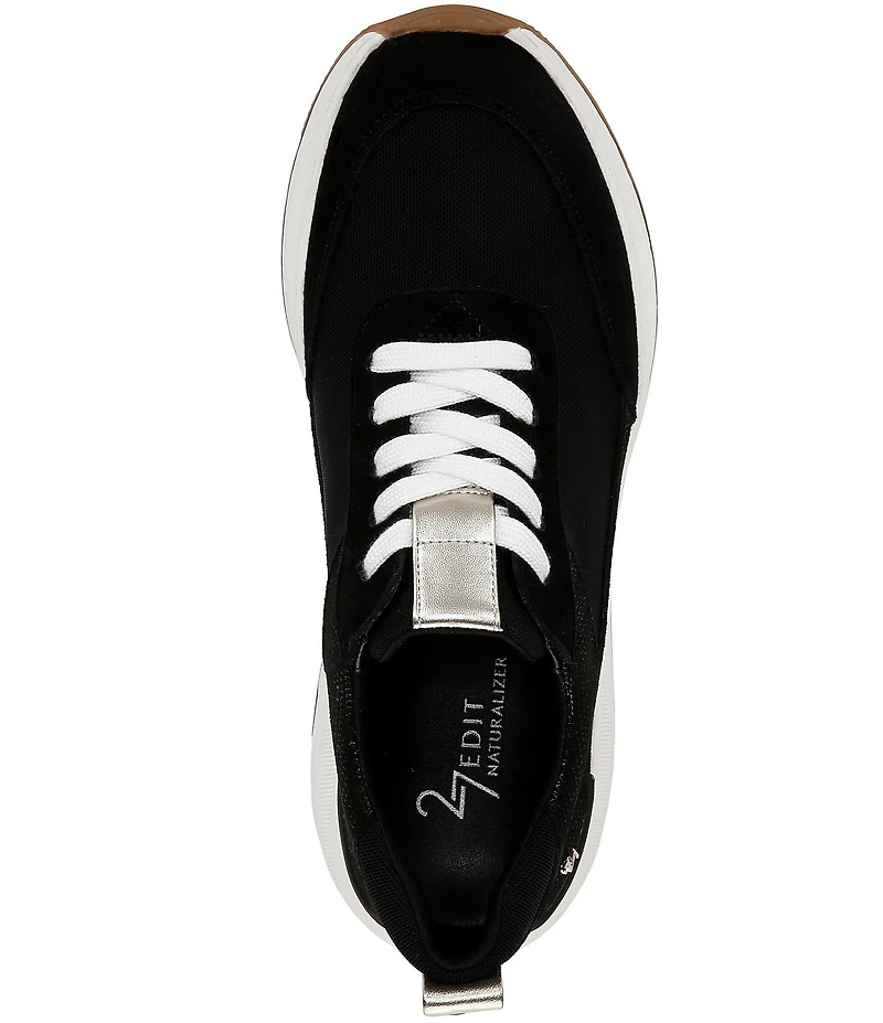 Naturalizer 27 EDIT Brooke Mesh and Glossy Suede Lace Up Sneakers