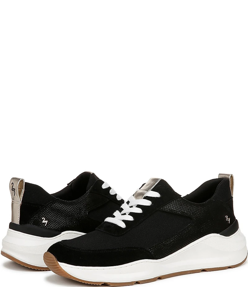 Naturalizer 27 EDIT Brooke Mesh and Glossy Suede Lace Up Sneakers