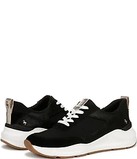 Naturalizer 27 EDIT Brooke Mesh and Glossy Suede Lace Up Sneakers