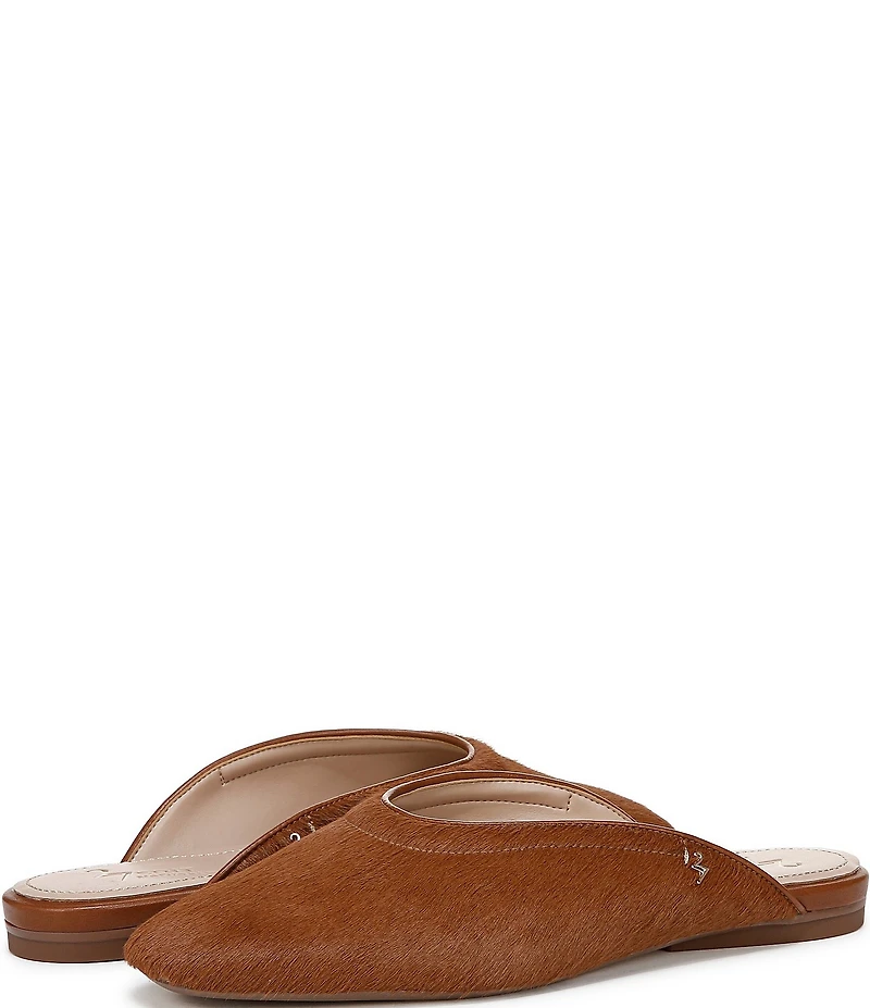 Naturalizer 27 EDIT Carla Brahma Hair Square Toe Flat Mules