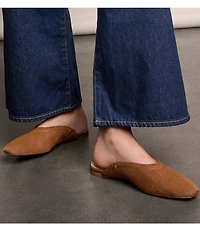 Naturalizer 27 EDIT Carla Brahma Hair Square Toe Flat Mules