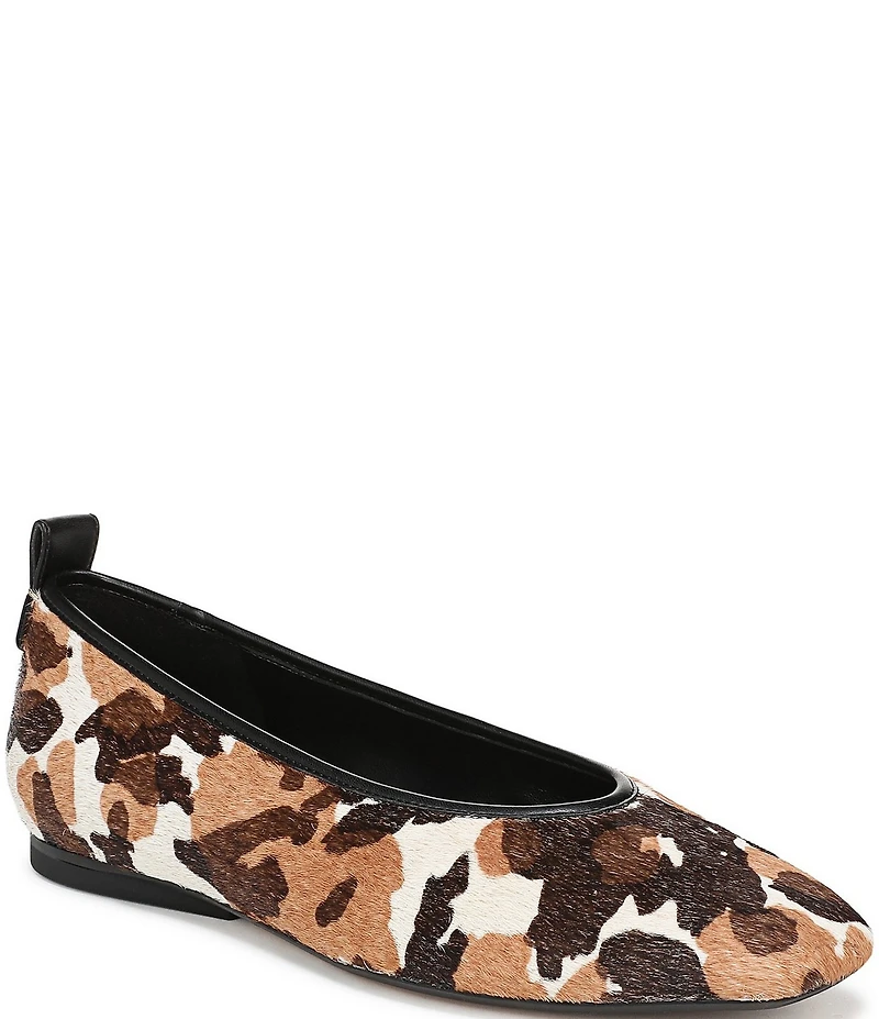 Naturalizer 27 EDIT Carla Cow Print Calf Hair Square Toe Ballet Flats