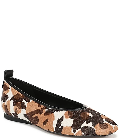 Naturalizer 27 EDIT Carla Cow Print Calf Hair Square Toe Ballet Flats