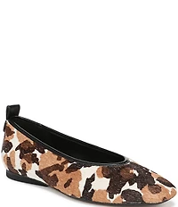 Naturalizer 27 EDIT Carla Cow Print Calf Hair Square Toe Ballet Flats