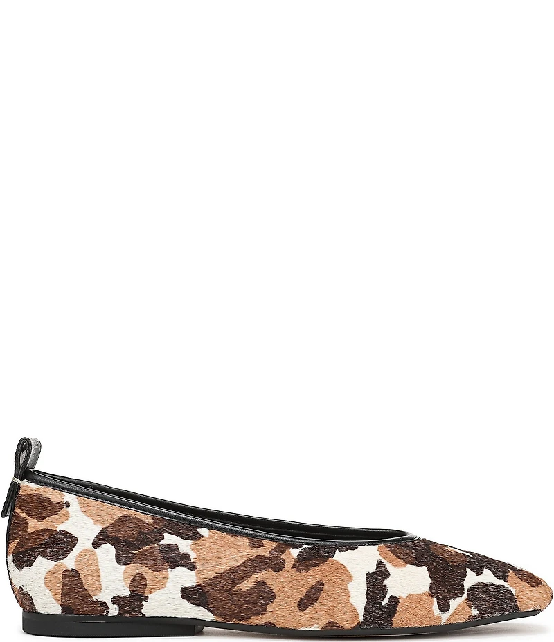 Naturalizer 27 EDIT Carla Cow Print Calf Hair Square Toe Ballet Flats