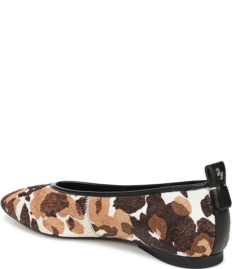 Naturalizer 27 EDIT Carla Cow Print Calf Hair Square Toe Ballet Flats