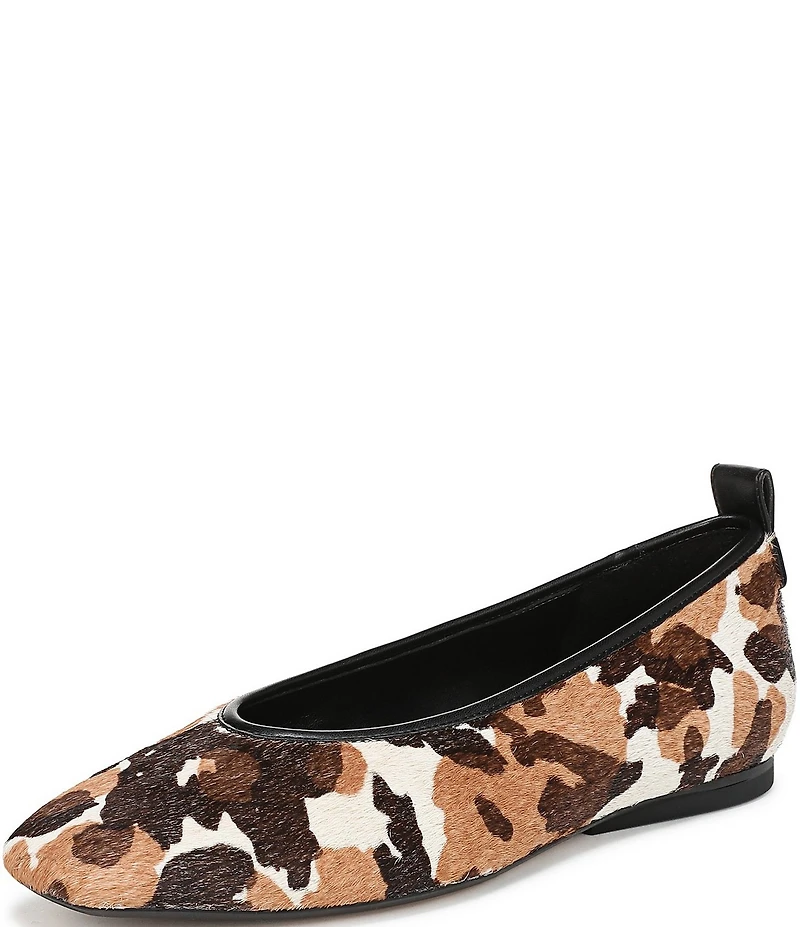 Naturalizer 27 EDIT Carla Cow Print Calf Hair Square Toe Ballet Flats