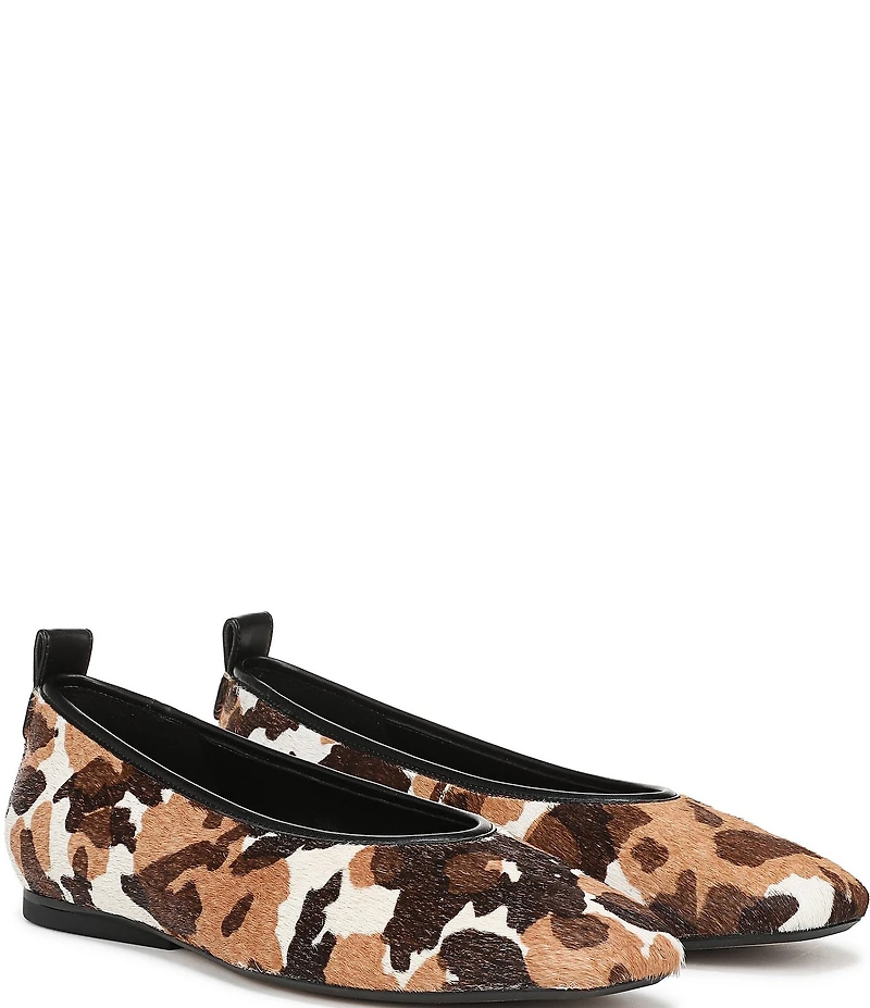 Naturalizer 27 EDIT Carla Cow Print Calf Hair Square Toe Ballet Flats