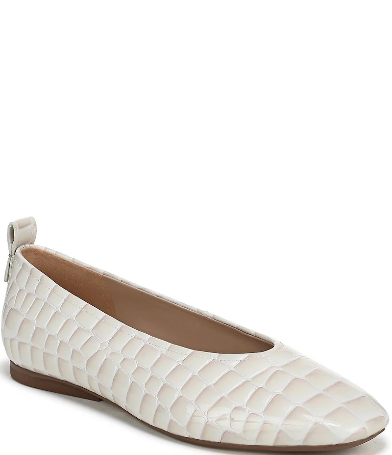 Naturalizer 27 EDIT Carla Croco Embossed Leather Square Toe Ballet Flats