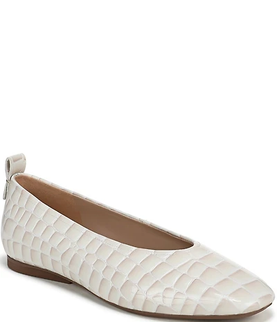 Naturalizer 27 EDIT Carla Croco Embossed Leather Square Toe Ballet Flats