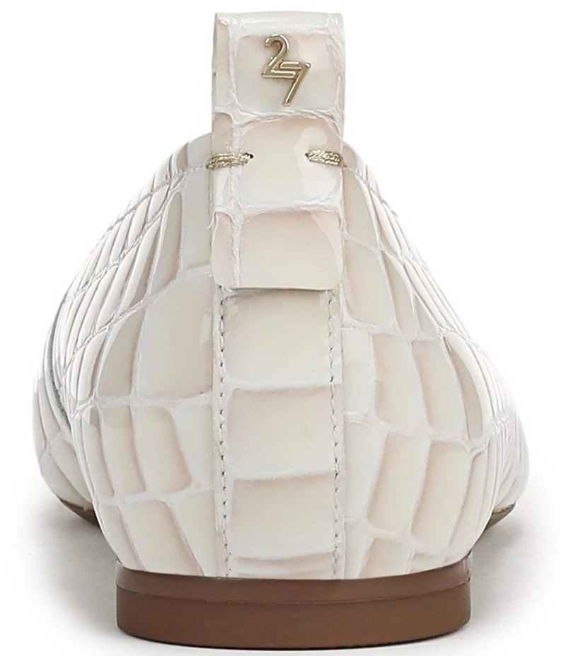 Naturalizer 27 EDIT Carla Croco Embossed Leather Square Toe Ballet Flats