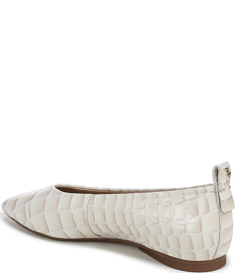 Naturalizer 27 EDIT Carla Croco Embossed Leather Square Toe Ballet Flats
