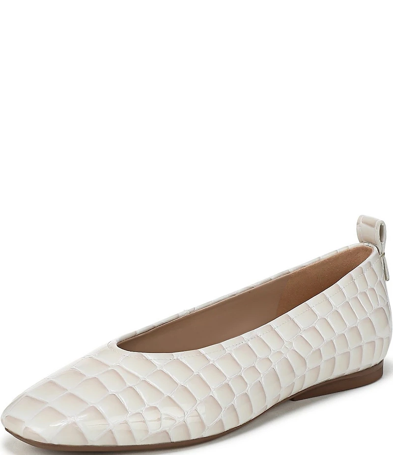 Naturalizer 27 EDIT Carla Croco Embossed Leather Square Toe Ballet Flats