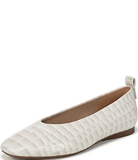 Naturalizer 27 EDIT Carla Croco Embossed Leather Square Toe Ballet Flats