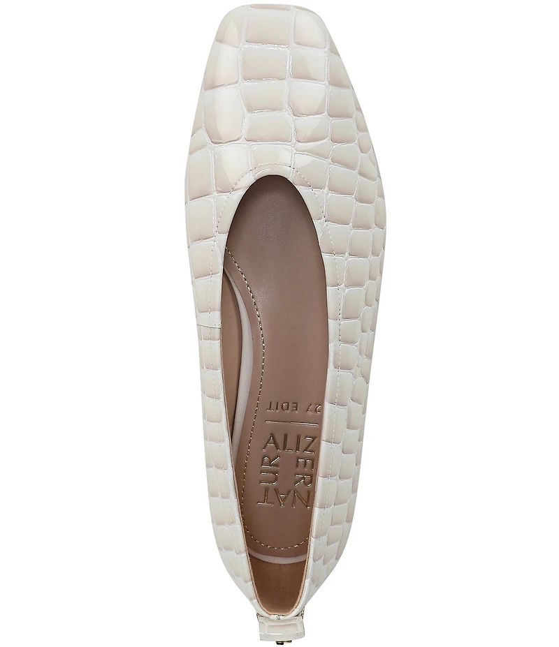 Naturalizer 27 EDIT Carla Croco Embossed Leather Square Toe Ballet Flats