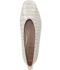 Naturalizer 27 EDIT Carla Croco Embossed Leather Square Toe Ballet Flats