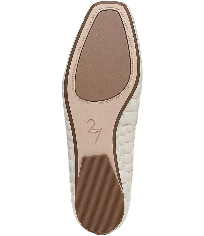 Naturalizer 27 EDIT Carla Croco Embossed Leather Square Toe Ballet Flats