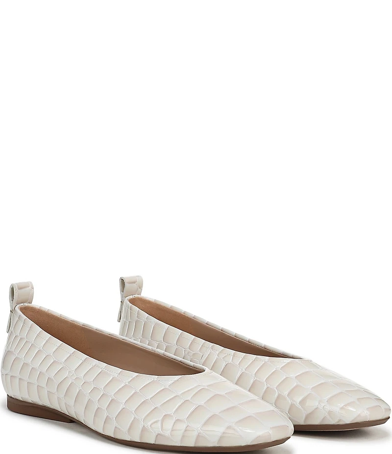 Naturalizer 27 EDIT Carla Croco Embossed Leather Square Toe Ballet Flats
