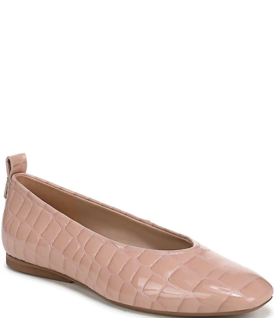 Naturalizer 27 EDIT Carla Croco Embossed Leather Square Toe Ballet Flats