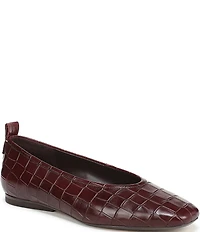 Naturalizer 27 EDIT Carla Croco Embossed Leather Square Toe Casual Ballet Flats