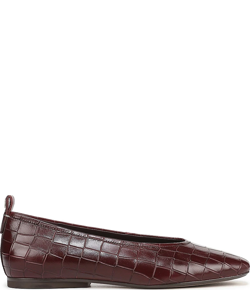 Naturalizer 27 EDIT Carla Croco Embossed Leather Square Toe Casual Ballet Flats
