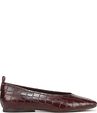 Naturalizer 27 EDIT Carla Croco Embossed Leather Square Toe Casual Ballet Flats