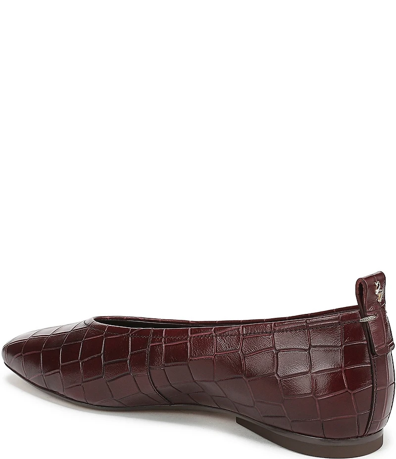 Naturalizer 27 EDIT Carla Croco Embossed Leather Square Toe Casual Ballet Flats