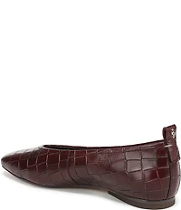 Naturalizer 27 EDIT Carla Croco Embossed Leather Square Toe Casual Ballet Flats