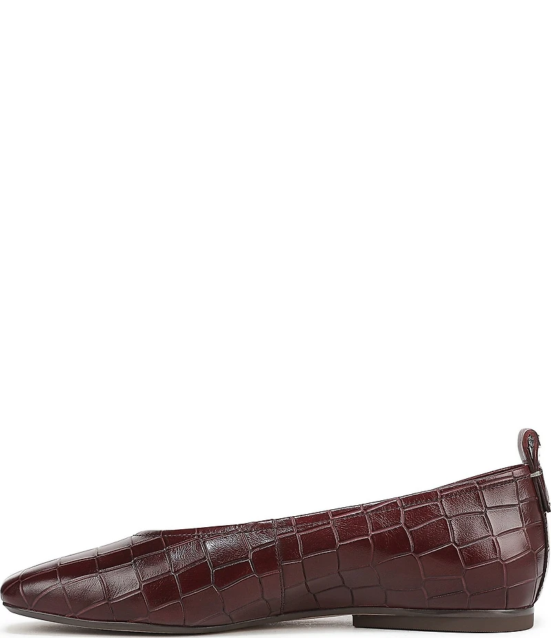 Naturalizer 27 EDIT Carla Croco Embossed Leather Square Toe Casual Ballet Flats