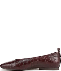 Naturalizer 27 EDIT Carla Croco Embossed Leather Square Toe Casual Ballet Flats