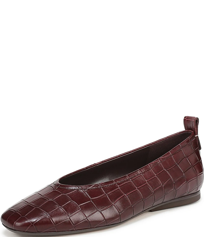 Naturalizer 27 EDIT Carla Croco Embossed Leather Square Toe Casual Ballet Flats