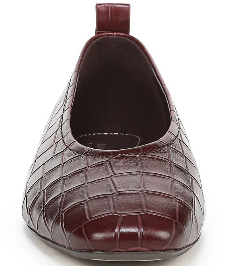Naturalizer 27 EDIT Carla Croco Embossed Leather Square Toe Casual Ballet Flats