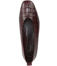 Naturalizer 27 EDIT Carla Croco Embossed Leather Square Toe Casual Ballet Flats