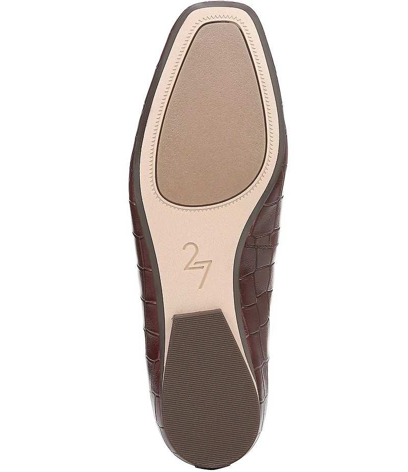 Naturalizer 27 EDIT Carla Croco Embossed Leather Square Toe Casual Ballet Flats