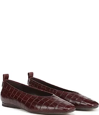 Naturalizer 27 EDIT Carla Croco Embossed Leather Square Toe Casual Ballet Flats