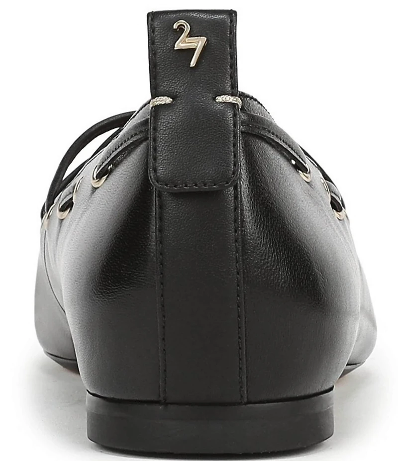 Naturalizer 27 EDIT Carla Ghillie Leather Lace Up Square Toe Casual Ballet Flats