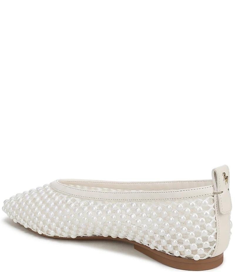 Naturalizer 27 EDIT Carla Mesh Pearl Square Toe Ballet Flats