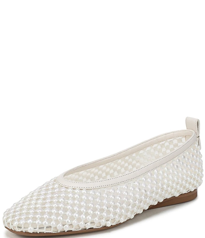 Naturalizer 27 EDIT Carla Mesh Pearl Square Toe Ballet Flats