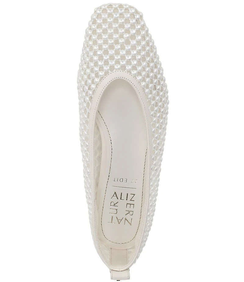 Naturalizer 27 EDIT Carla Mesh Pearl Square Toe Ballet Flats
