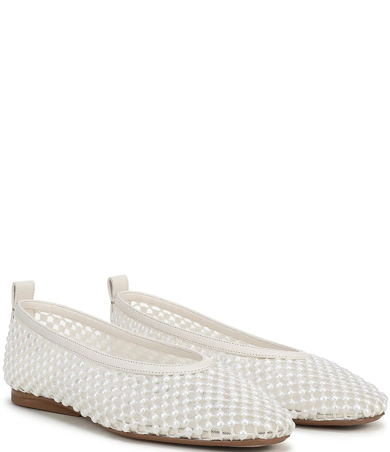 Naturalizer 27 EDIT Carla Mesh Pearl Square Toe Ballet Flats