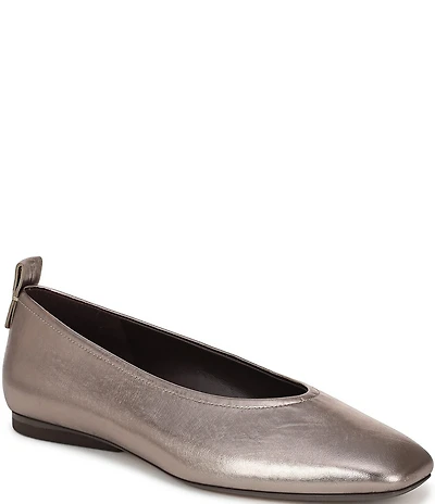 Naturalizer 27 EDIT Carla Metallic Leather Square Toe Casual Ballet Flats