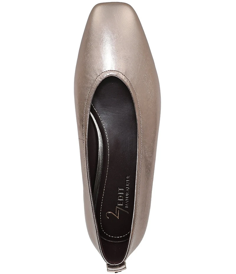 Naturalizer 27 EDIT Carla Metallic Leather Square Toe Casual Ballet Flats