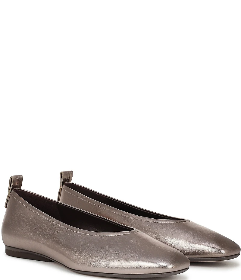 Naturalizer 27 EDIT Carla Metallic Leather Square Toe Casual Ballet Flats